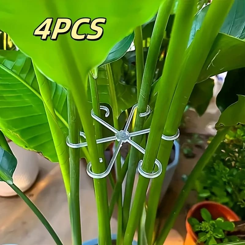 Ensemble de 4 clips de support de tige de plante, fixateur de Support en bambou à dos de tortue pour plante horticole, Fixation de branche d’arbre hydroponique